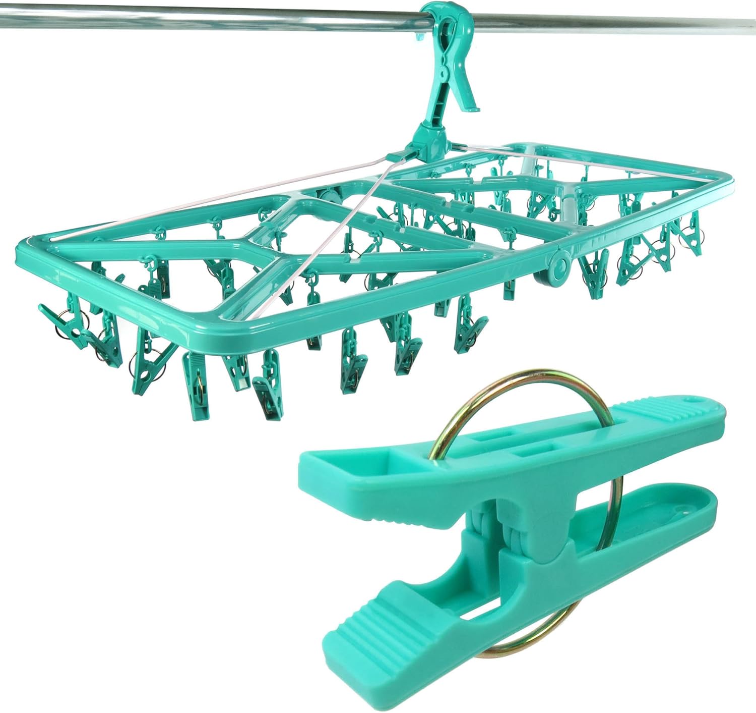 HANGERWORLD Blue 42 Peg Plastic Hanging Laundry Socks Lingerie Clothes