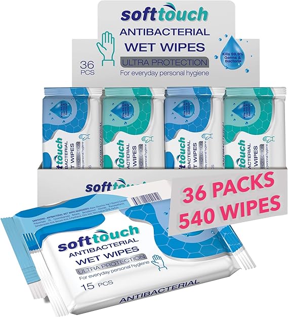 Multipack Hand Wet Wipes for MultiPurpose Cleaning Bulk Portable 36