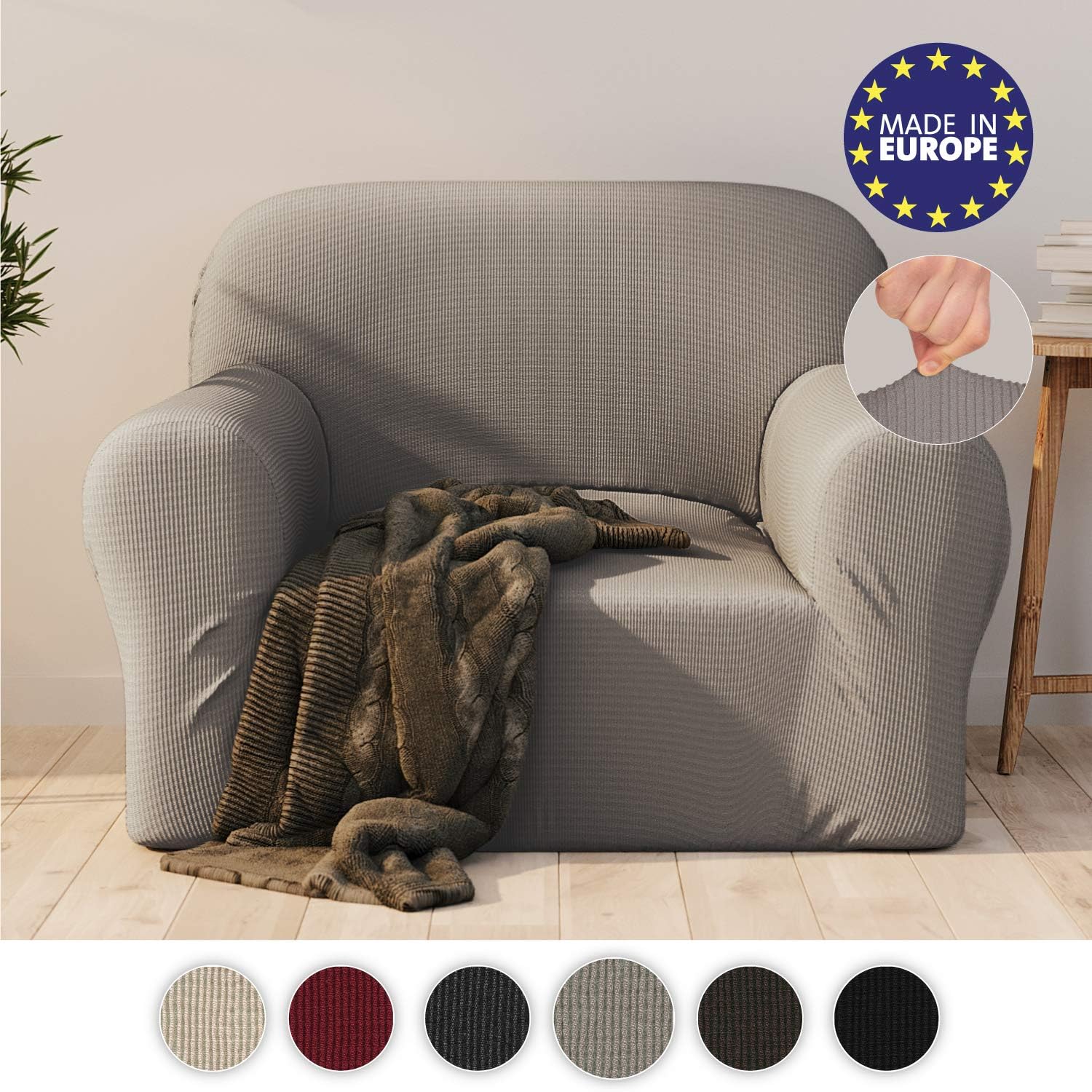 Dreamzie Stretchy Sofa Cover 1 seat Linen Certified ChemicalFree