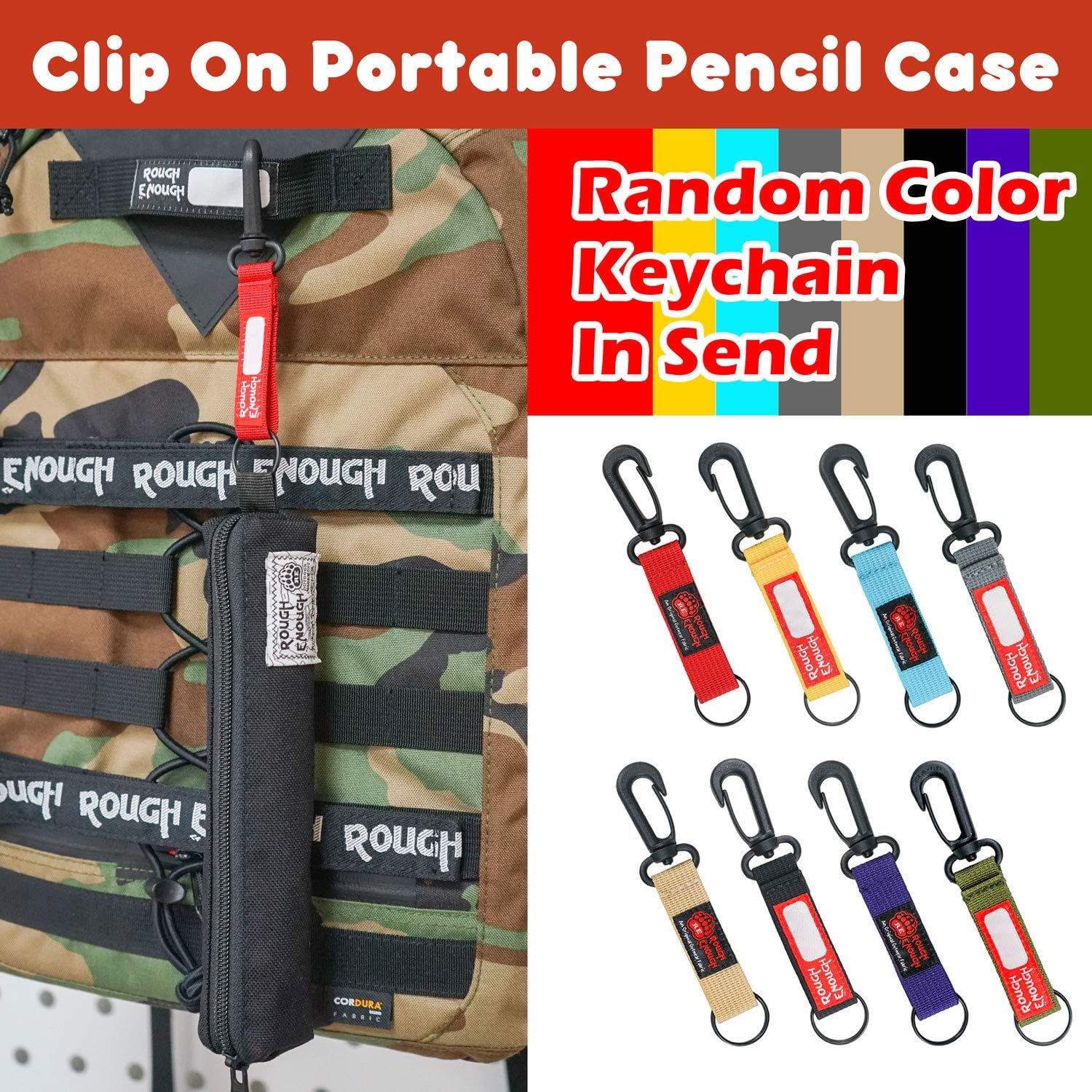 Rough Enough Classic Fancy Vintage Stationary Durable Slim Small Pencil Case Stick Thin Pen Bag Mini Pouch Zipper Box Pouches Holders for Arts Supply,Pens,Pencils,and School Supplies - Image 3