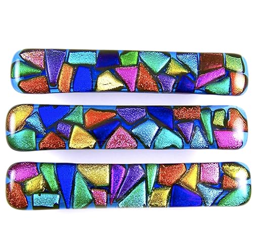 Amazon Com Dichroic Glass Knobs Custom Made Abstract Confetti