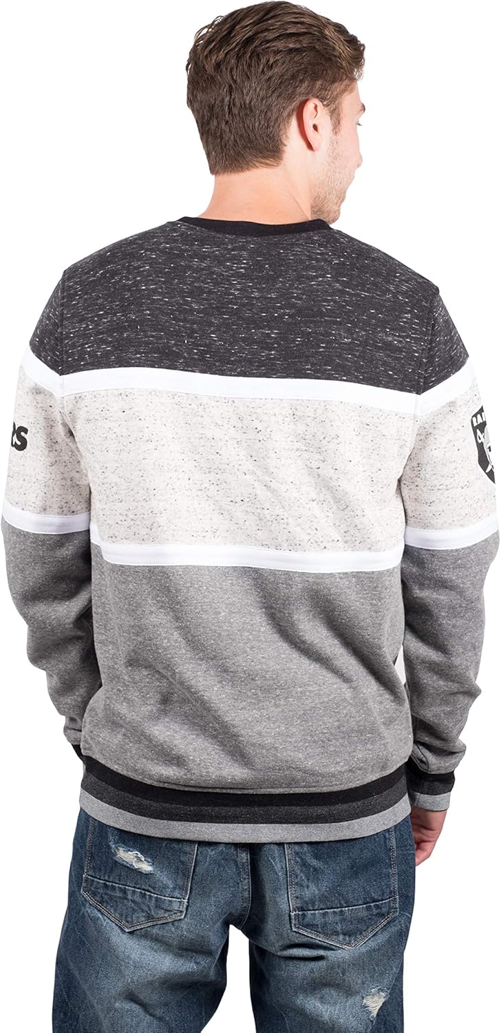Ultra Game NFL Men's Fleece Sweatshirt Long Sleeve Shirt Block Stripe : Clothing
