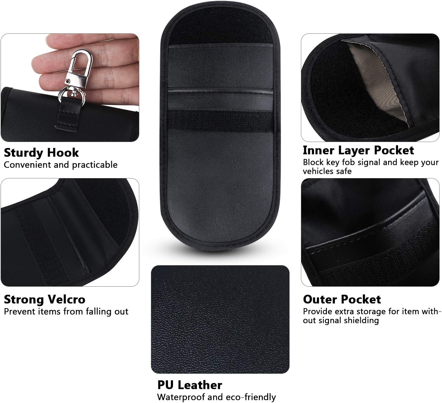 Car Key Signal Blocker Pouch,Faraday Bag for Key Fob,Keyless Entry Car