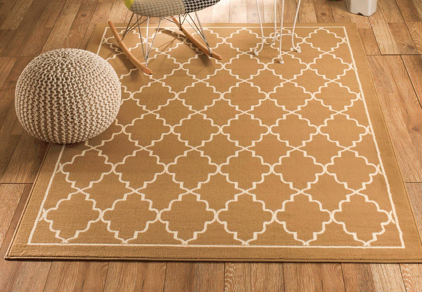 CHATEAU RUGS New Chateau CH09 Beige Trellis Contempor Ary Style Area Rug Available in Aprox Size (8' X 11' Actual IS 7' 4" X 10' 6")