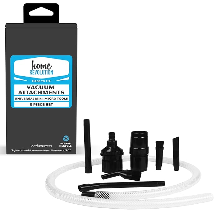 Home Revolution Mini Micro Tool Attachment 8-Piece Set for Eureka, Oreck, Hoover, Kenmore, and Kirby Models
