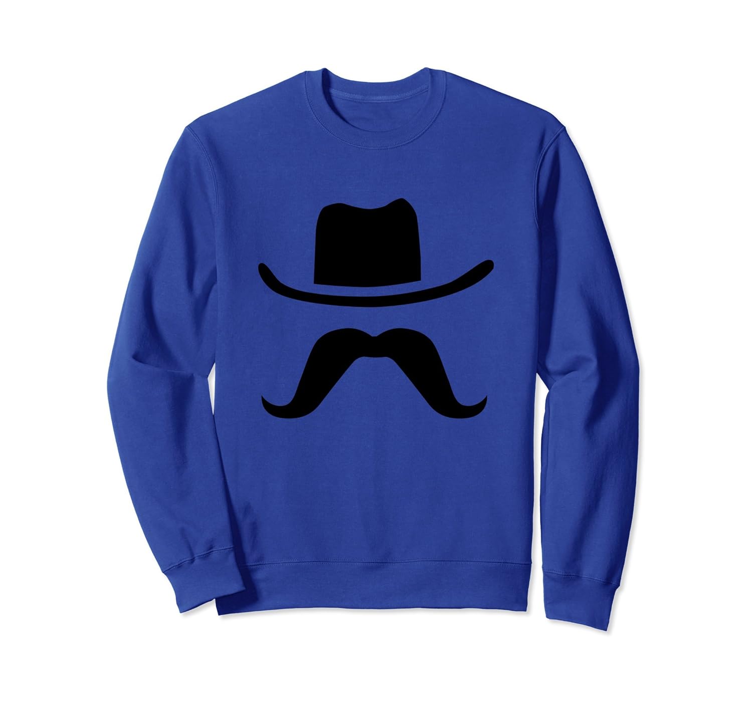 Cowboy Hat & Mustache Funny Silhouette Sweatshirt-ANZ