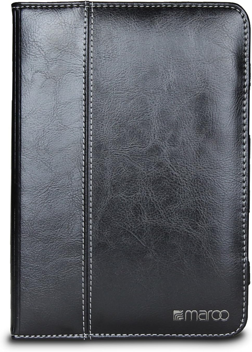 Maroo - Leather Folio Case for iPad mini 4 with Patented SG Bumper - Black