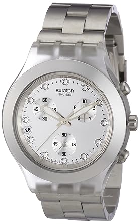 Swatch Full-Blooded Silver Analogue Dial Unisex Watch SVCK4038G