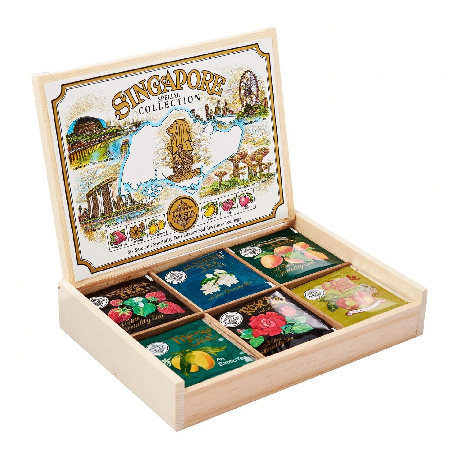 Amazon Com Mlesna Pure Ceylon Tea Taster S Choice Loose Tea Mini Collection 5 Assorted Black And Green Tea Gift Box Set Grocery Gourmet Food