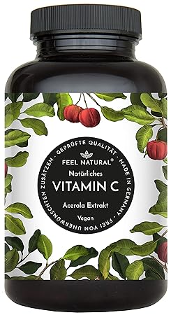 Acerola Kapseln - Natürliches Vitamin C. 120 vegane Kapseln im 4 Monatsvorrat. Ohne unerwünschte Zusätze. Laborgeprüft, vegan