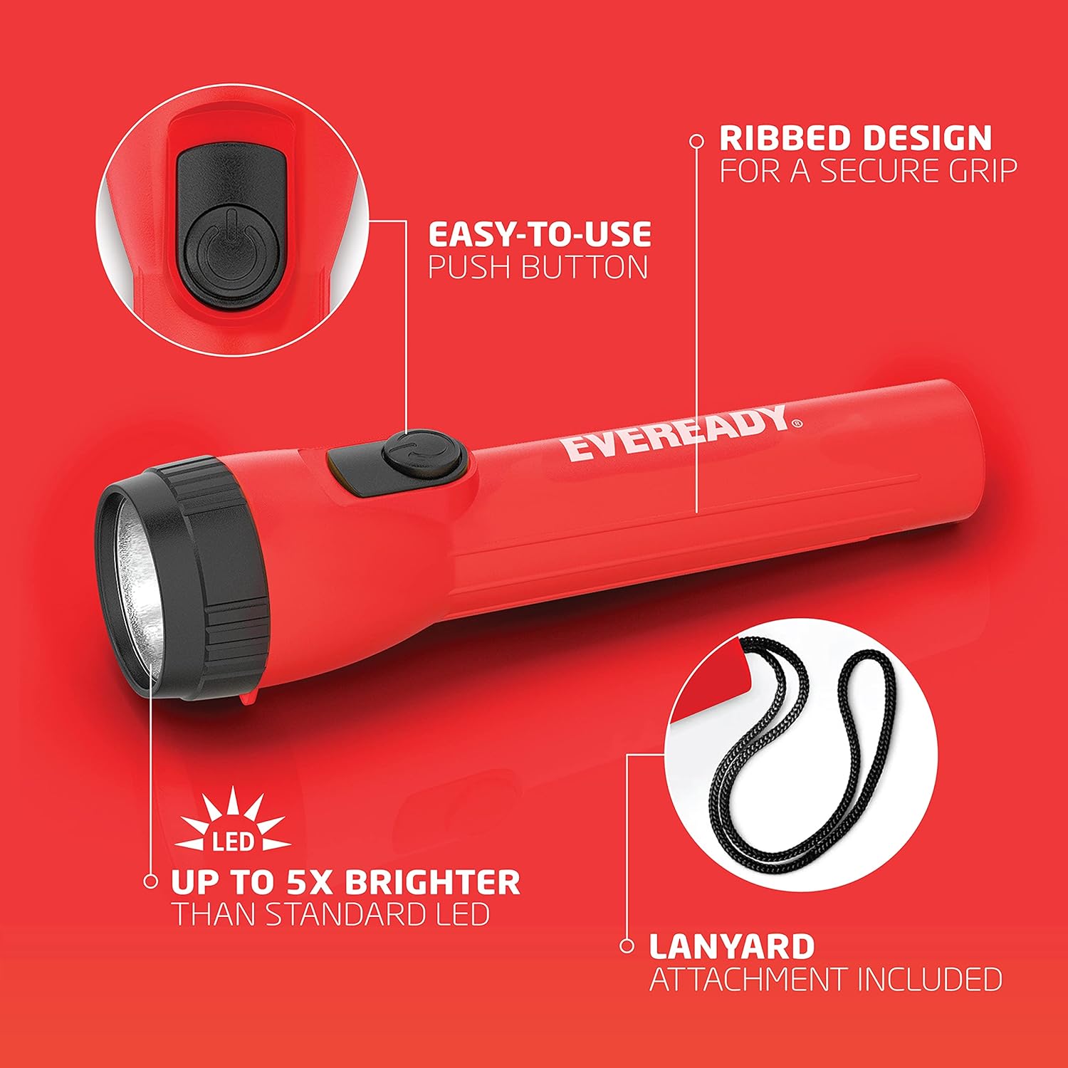 Eveready 4-Pack LED Flashlight Multi-Pack, Bright and Durable, Super Long Battery Life, Use for Emergencies, Camping, Outdoor, Batteries Included : Sports & Outdoors