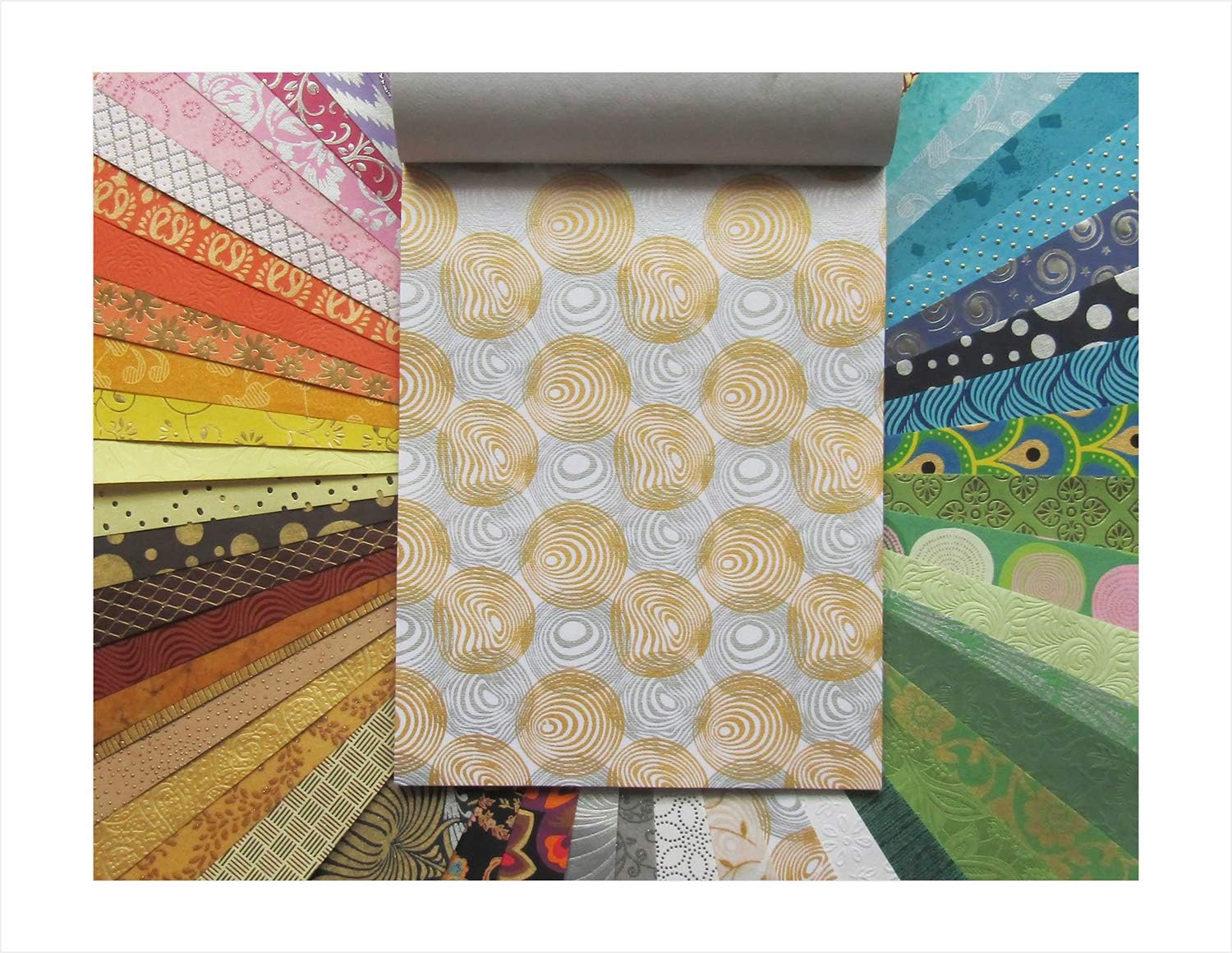Paperhues Decorative Scrapbook Papers 8.5x11" Pad, 60 Sheets, Assorted Colors.