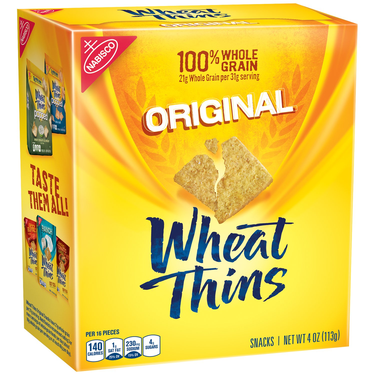 Wheat Thins Crackers, 4 Ounce (Pack of 12)