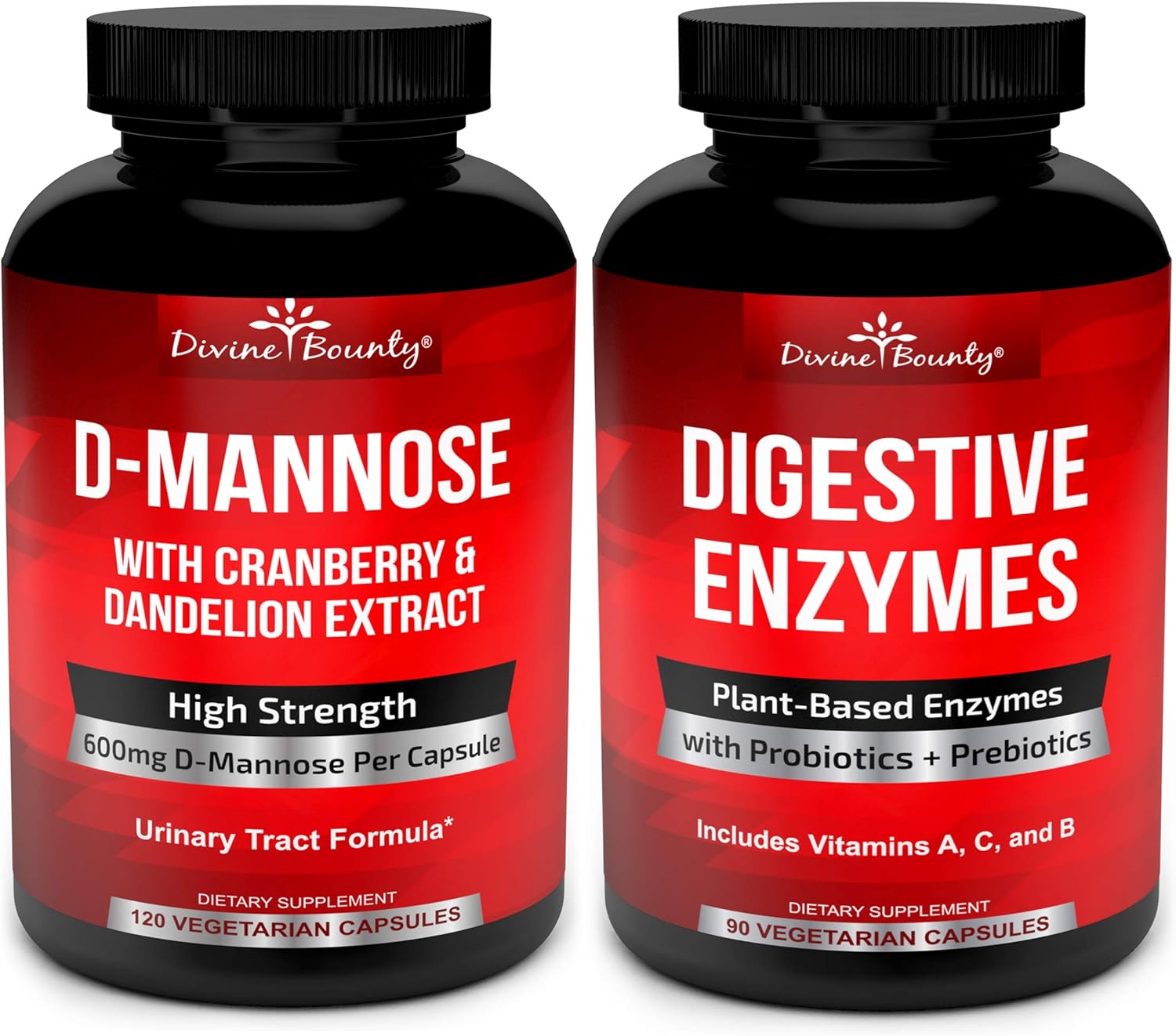 DMannose Capsules & Digestive Enzymes with Probiotics