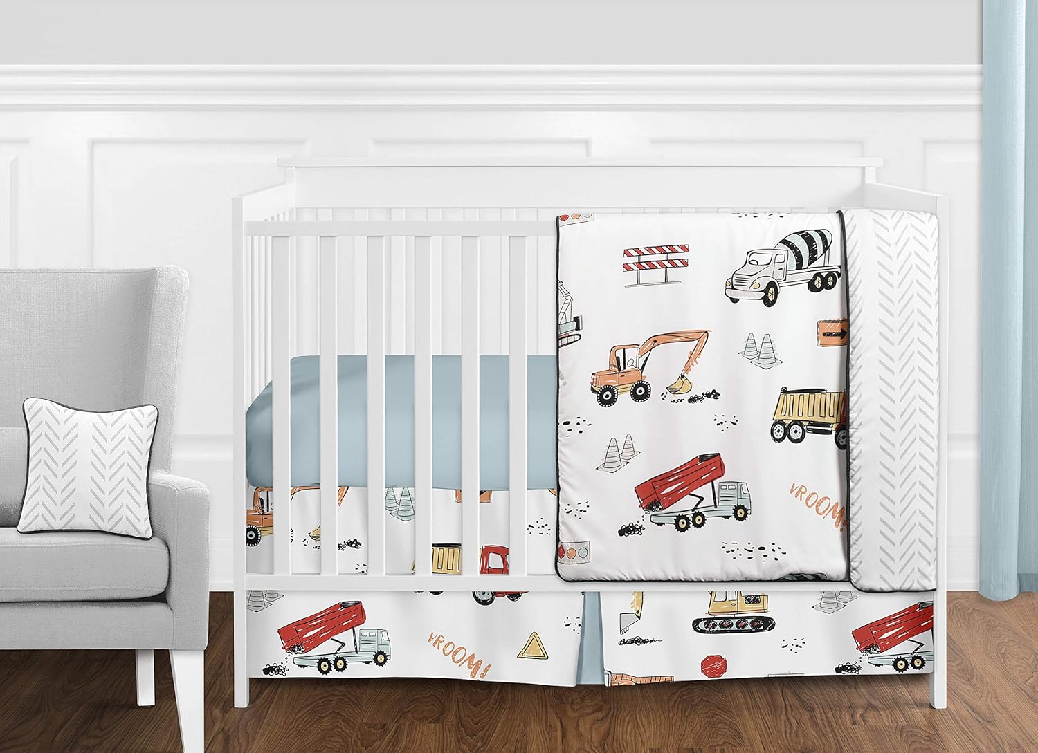 blue and yellow crib bedding