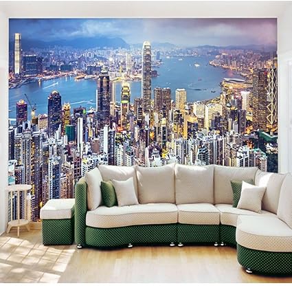 Colomac Hongkong City Night Scene Wallpaper Bar Ktv Living