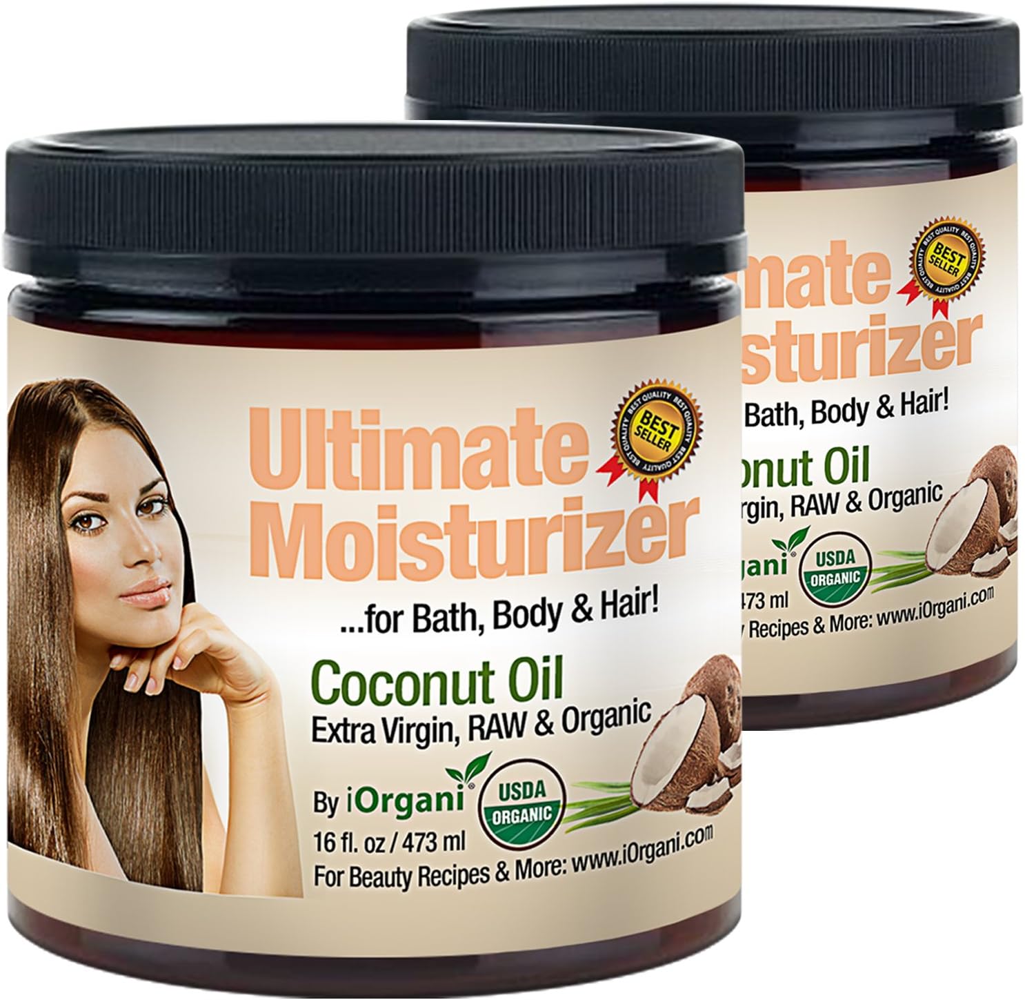 Iorgani Extra Virgin Coconut Oil for Skin and Hair (Pack of 2)