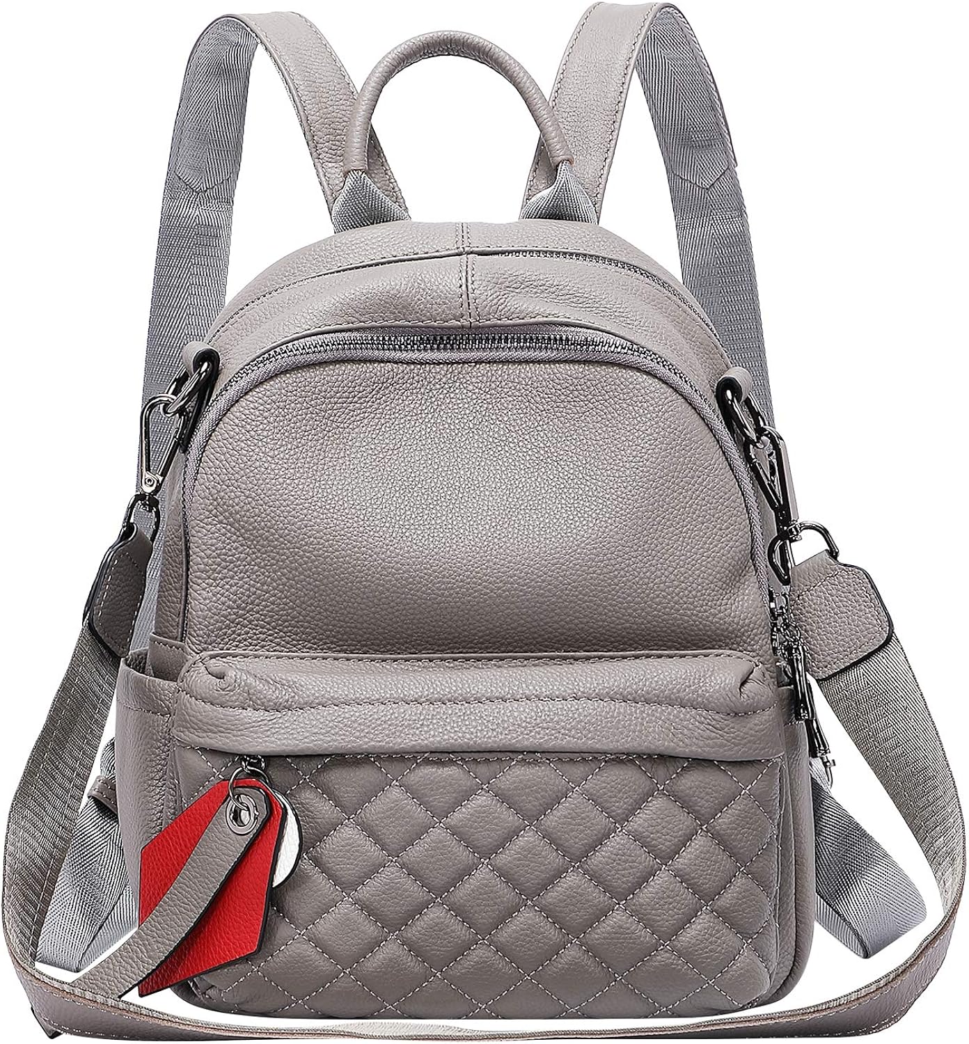 quilted leather backpack purse