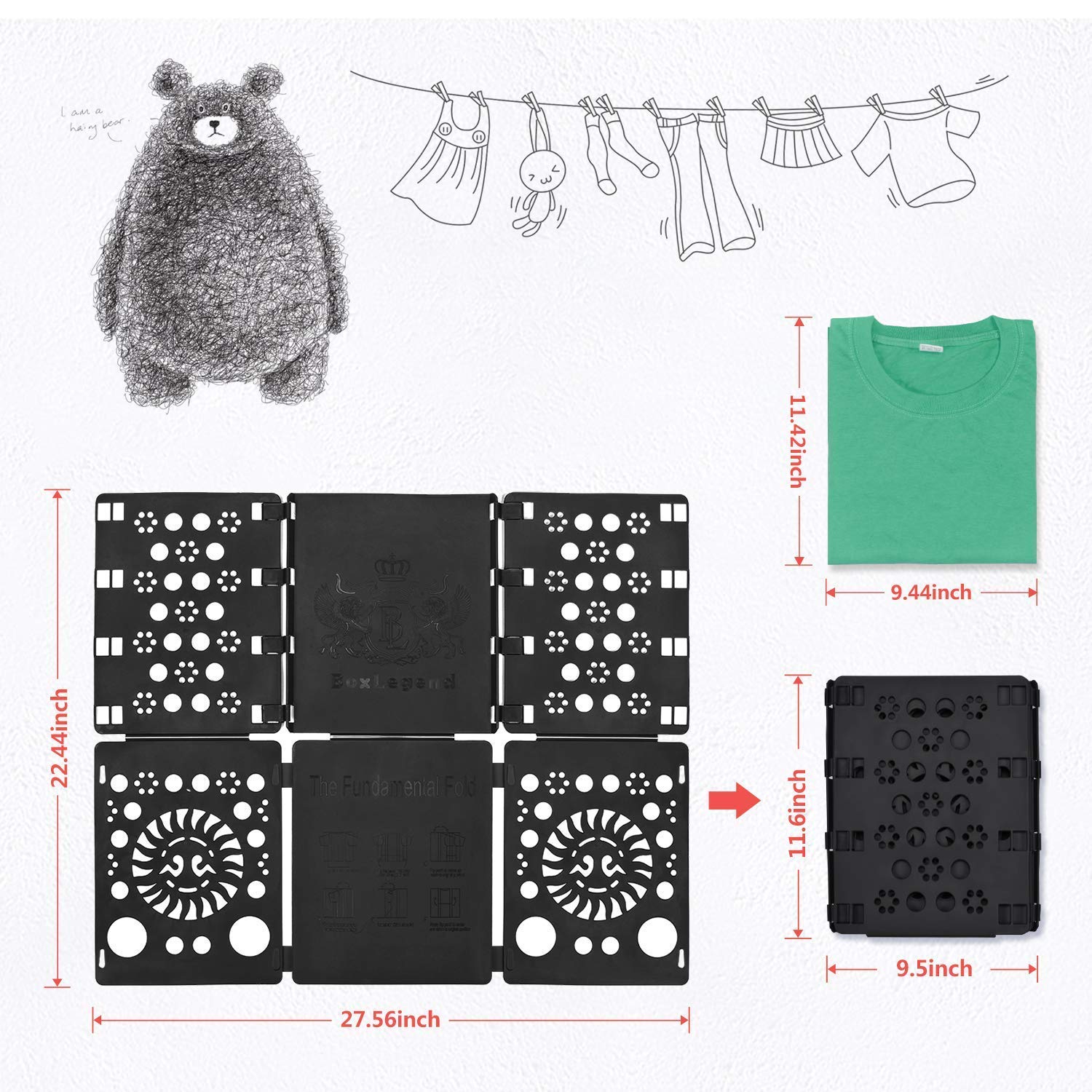 Laundry Centers Home BOXLEGEND V2 Shirt Folding Board t Shirts Clothes