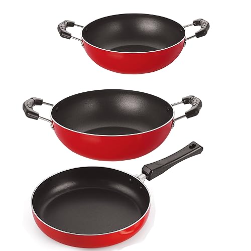 Nirlon Non-Stick Frying Pan and Kadai Combo Set