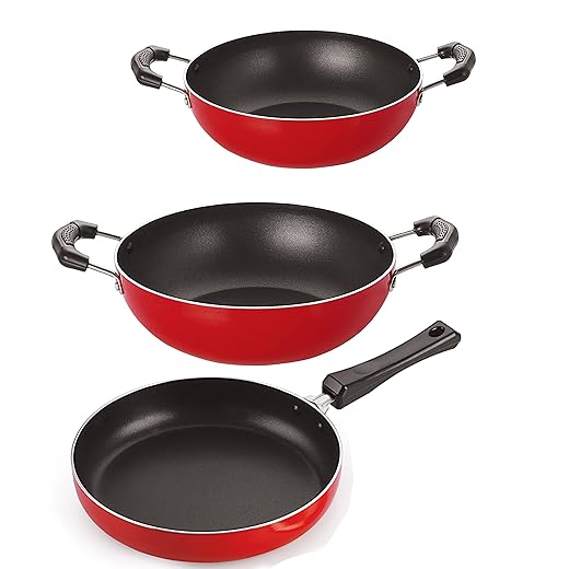 Nirlon Non-Stick Frying Pan and Kadai Combo Set