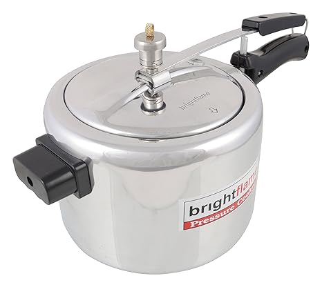 Brightflame Inner Lid Aluminum Pressure Cooker, 5 Liters, 2-Piece, Silver (BF5LILPIBN)