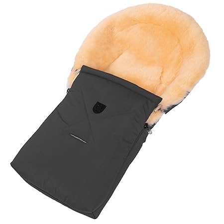 Lammfell-Fußsack für Babywanne CHRIST – universal Winterfußsack (78 x 33 cm) aus medizinischem echten Fell, auch für Tragetas