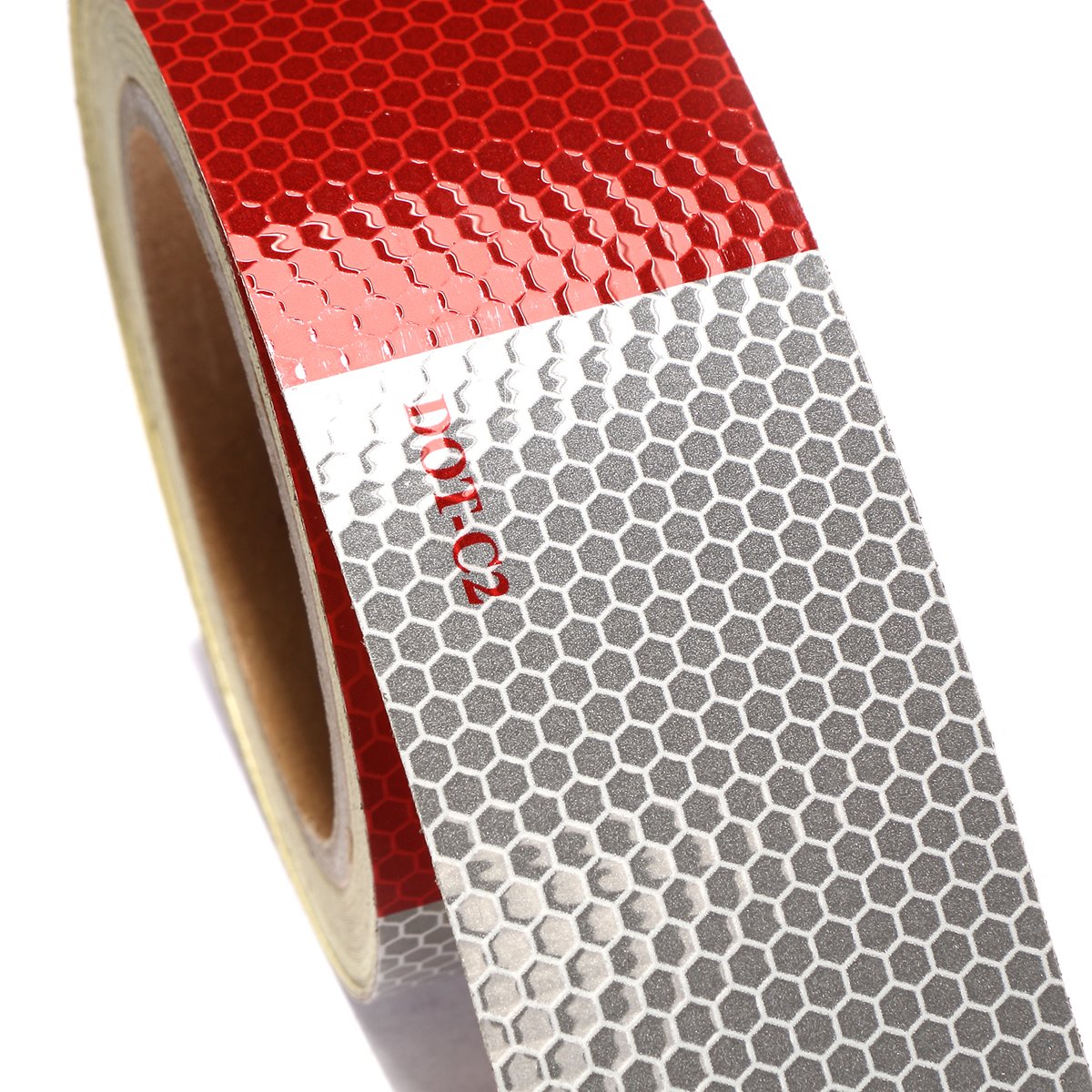 2" X 30ft Reflective Safety Tape DOT C2 Red White for Trailers 2 Inch