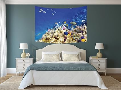 Amazon Com Polyester Tapestry Wall Hanging Ocean Decor