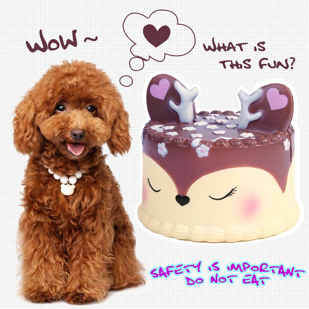 EocuSun Jumbo Squishies Toys Slow Rising Squishy Kawaii Cute Deer Cream Scented Squishys Stress Reliever Toy for Kids Adults Party Decorative Hop Props Large by (Purple)