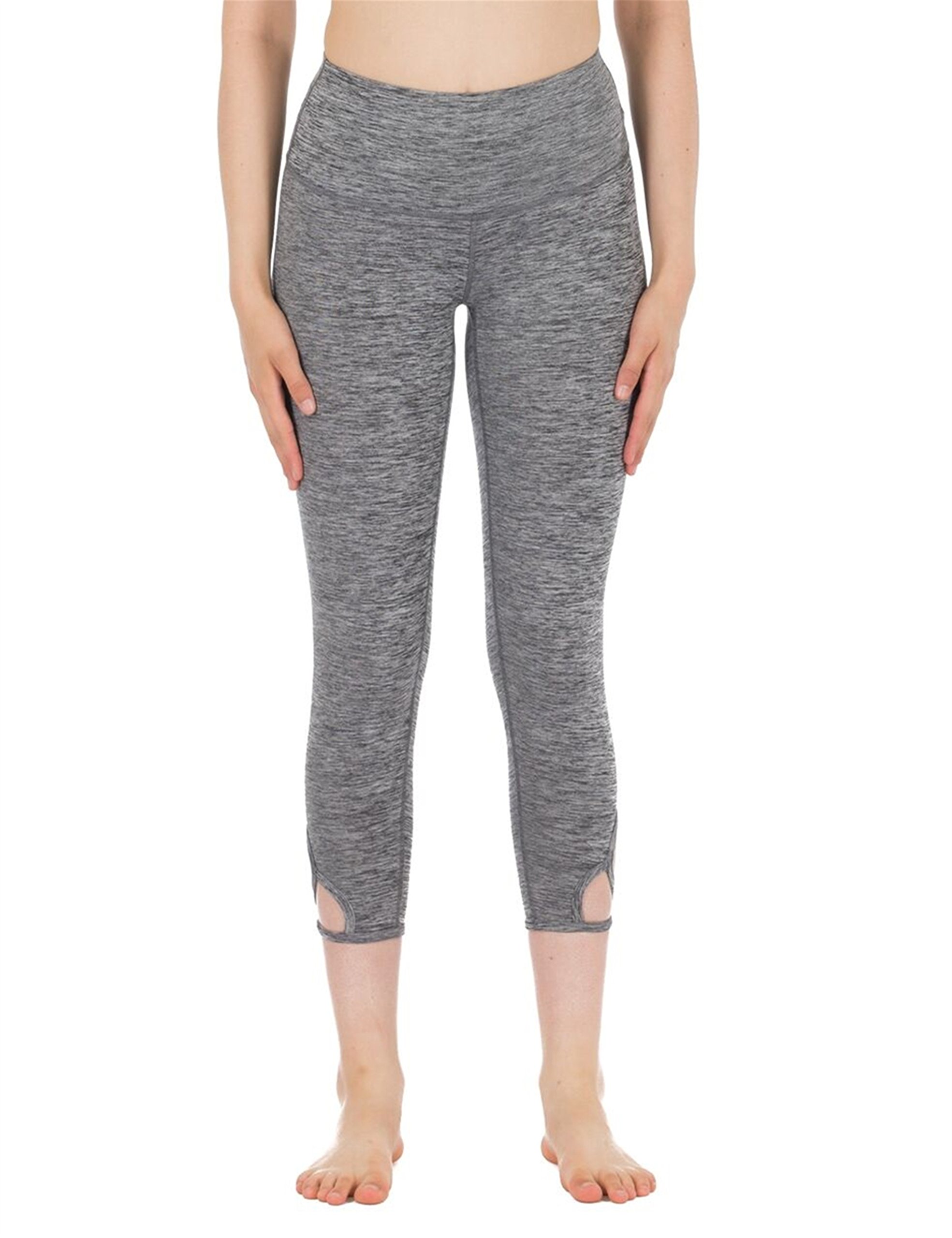 icyzone Yoga Pants High Waisted Workout Leggings Capris Pants for Women Running Tights (S, Athletic Grey)