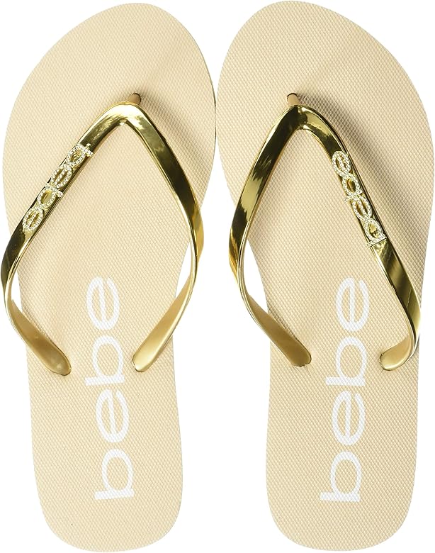 bebe gold flip flops