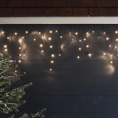 300er LED Eiszapfen Lichterkette warmweiß 7,1m Innen Außen Lights4fun
