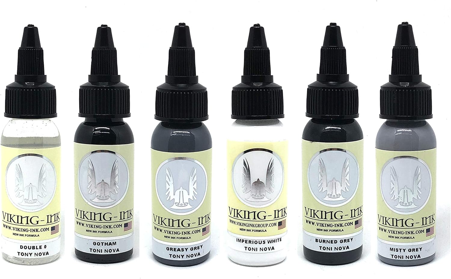 Amazon Com Tattoo Ink Kit Toni Nova 1oz 30ml 6 Units Viking Ink Usa The Best Black And Colored Inks On The Market Vegan Beauty