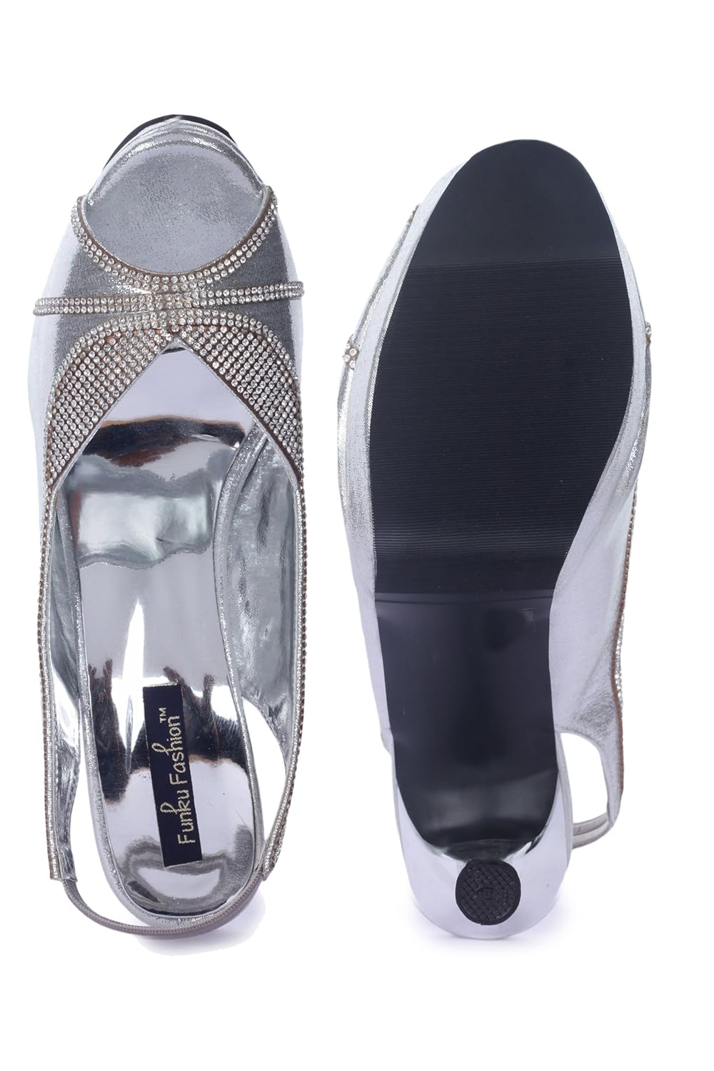 funku fashion silver stiletto heels