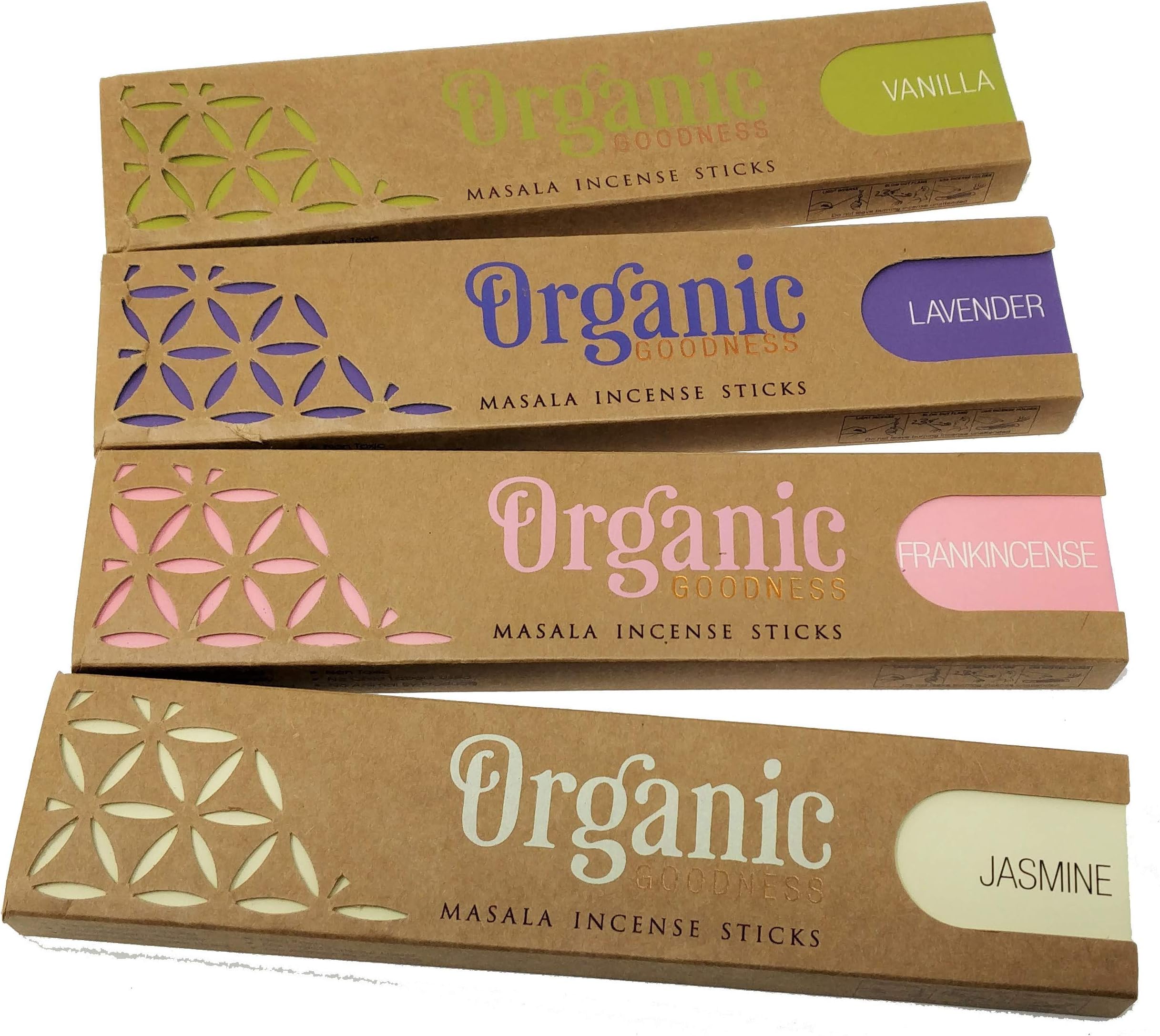 Organic Goodness Incense Sticks- Jasmine, Frankincense, Lavender, Vanilla with Souvenir Magnet by Sterling Effectz 02