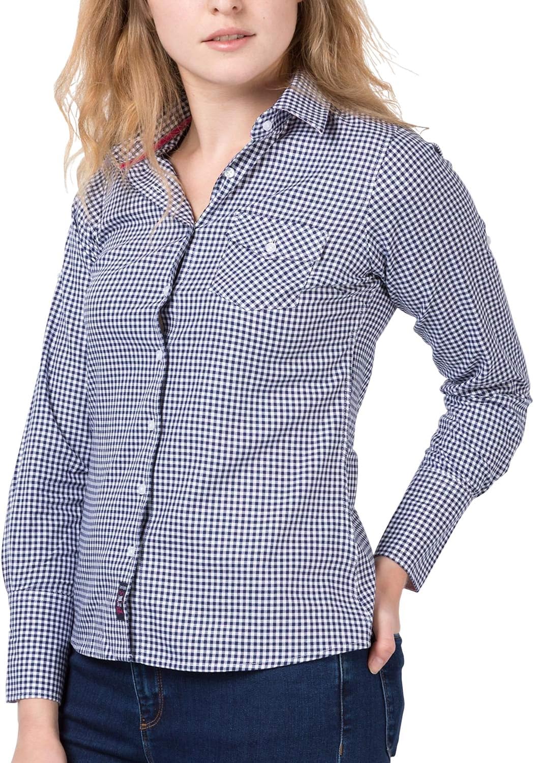 Rydale Ladies Soft Brushed 100% Cotton Hannah Check Pattern Shirt Country Shirts Blouse for Women