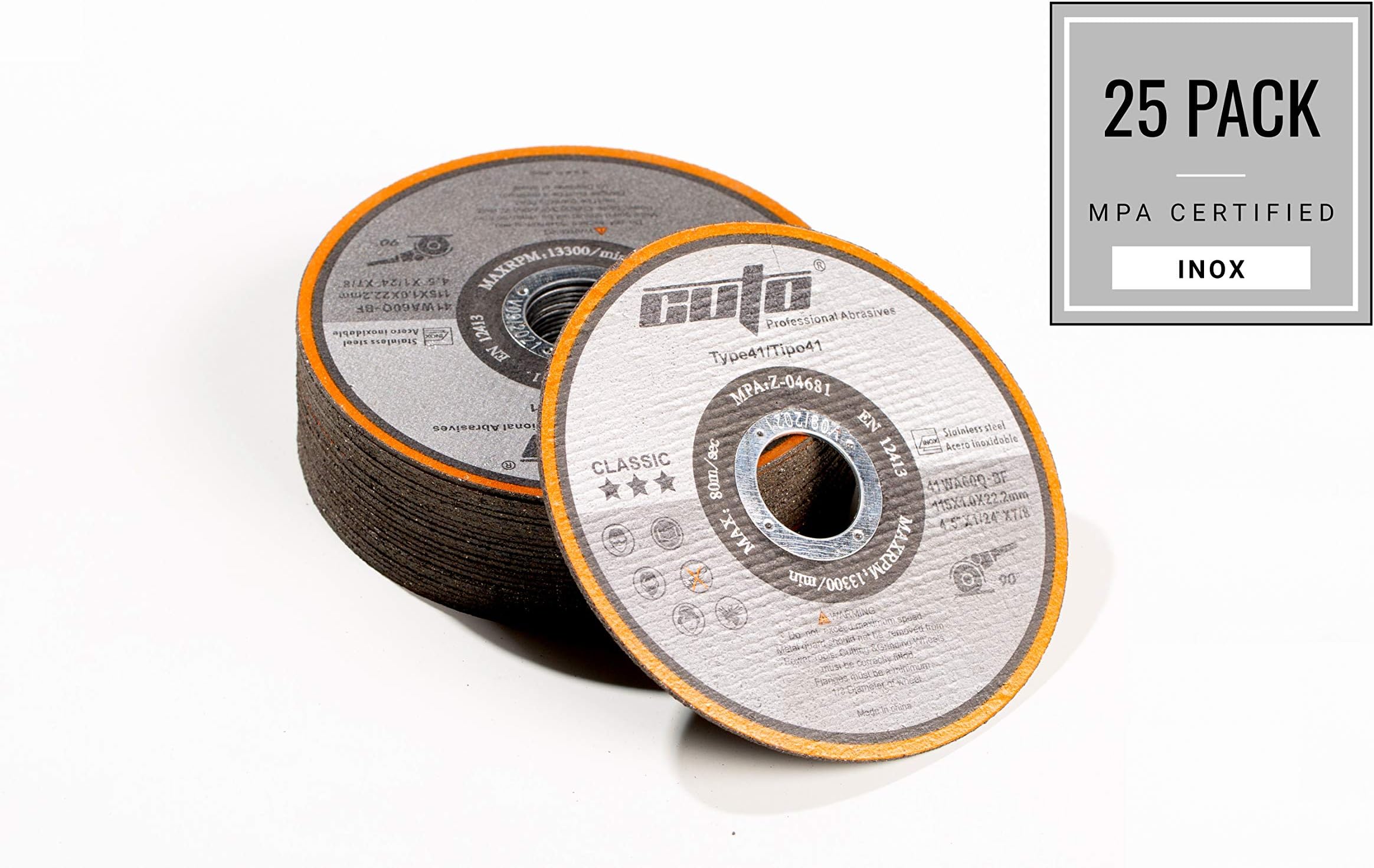 4-1/2" by 0.045-Inch Metal and Stainless Steel Cut-off Wheel, 7/8-Inch Arbor, 25-Pack โฆ
