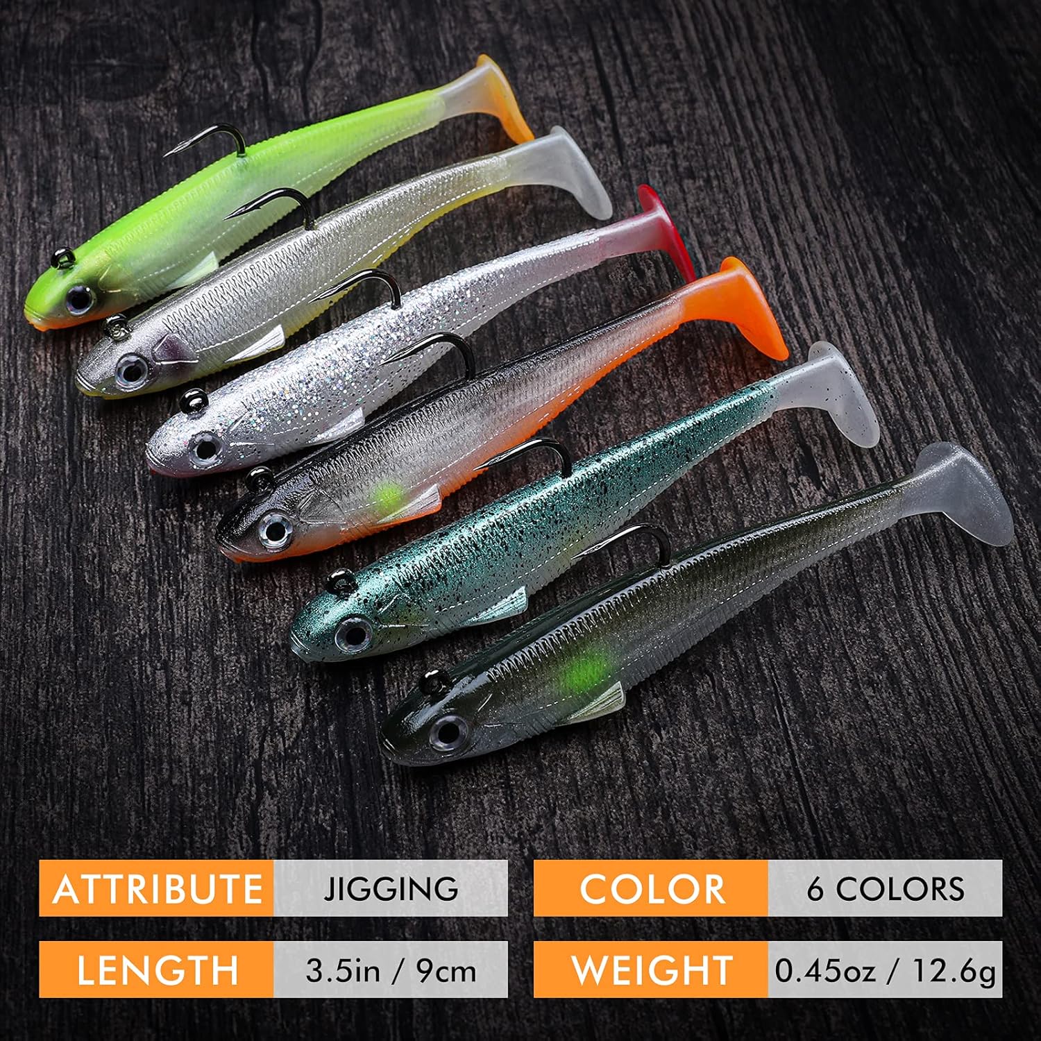 TRUSCEND Fishing Lures for Bass Trout Jighead Lures Paddle Tail Swimbaits Soft Fishing Baits Freshwater Saltwater Jigging Bass Fishing Gear Gifts for Men : Sports & Outdoors