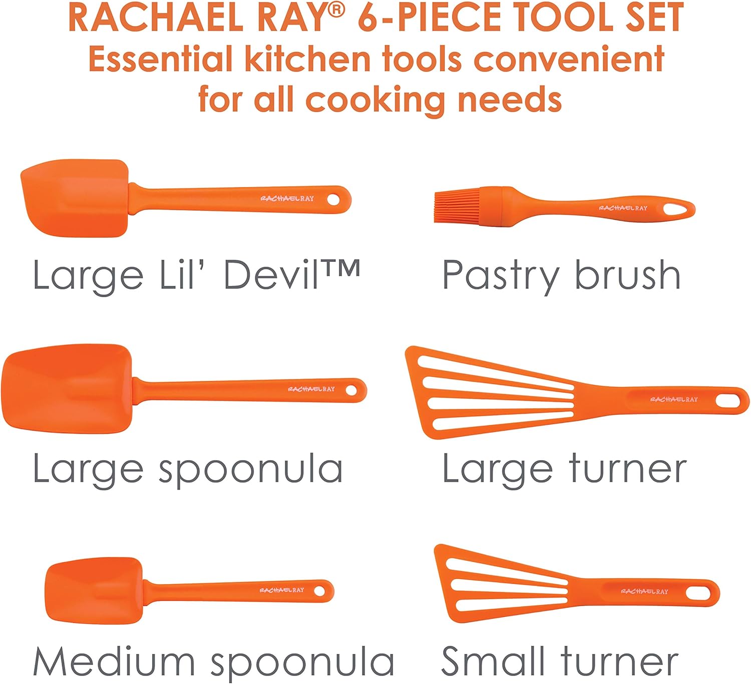 Rachael Ray Tools & Gadgets Nylon Tool Set, 6 Piece, Sky Blue: Kitchen & Dining