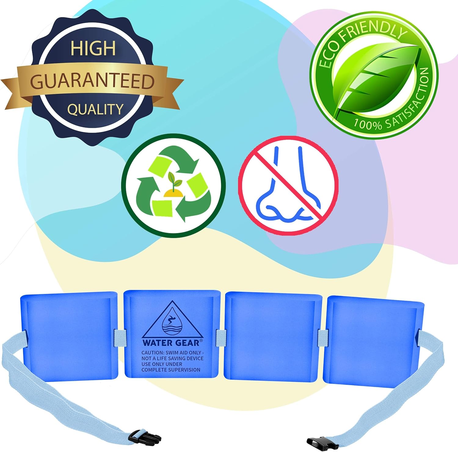 Water Gear Instructional Swim Belt - Water Exercise Equipment- Designed to Fit Your Body Type - Fully Adjustable Nylon Belt : Floating Belt : Sports & Outdoors