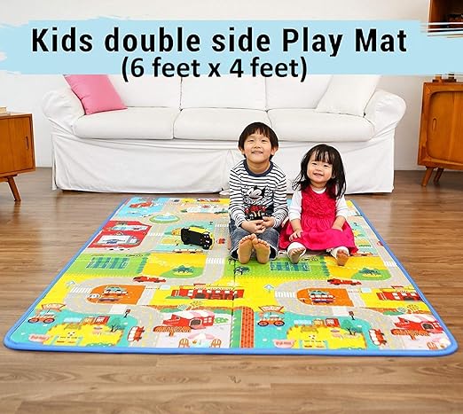 4square Kids Waterproof Double-Sided Foam Floor Play Mat (Multicolour, 120x180 Cm)