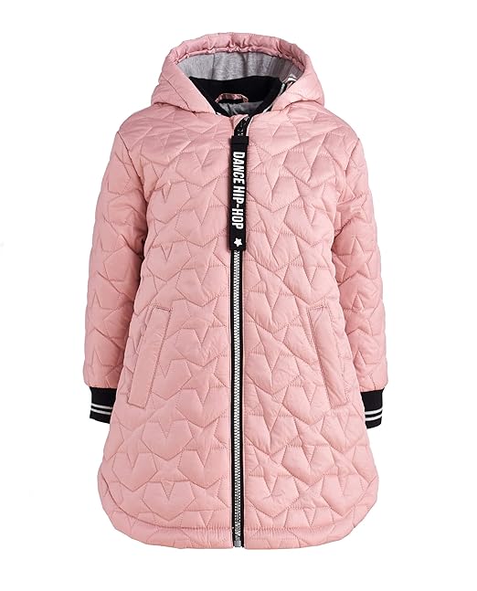 Gulliver Mädchen Mantel | Farbe Hell Rosa | mit Sternen Muster | mit Zipper | mit Kapuze | Baumwolle | für 2-7 Jahre