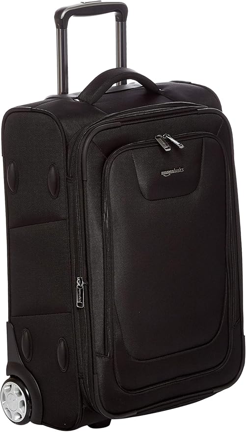 amazonbasics premium upright expandable softside suitcase with tsa lock