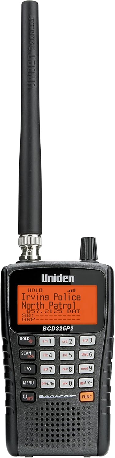 Uniden BCD325P2 Handheld TrunkTracker V Scanner. 25,000 Dynamically Allocated Channels. Close Call RF Capture Technology. Location-Based Scanning and S.A.M.E. Weather Alert. Compact Size.
