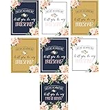 Will You Be My Bridesmaid Stickers or Wine Bottle Labels Bridal Party Maid of Honor Proposal Ideas, Ask Your Bridesmaids To Be In Wedding Gifts, Gold White & Navy I Can't Say I Do Without You