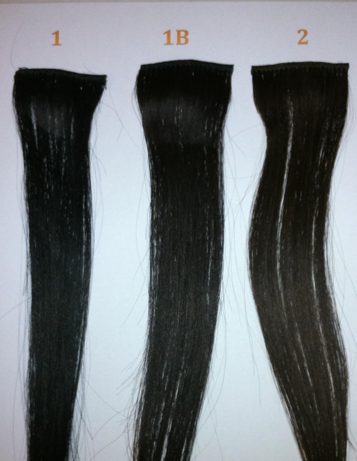 14" Remy 100% Human Hair Clip On In Extension 2" Wide Piece Color 1 Black (609613438943)