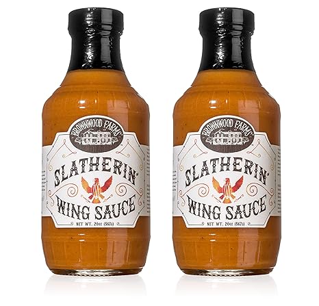 Amazon Com Slatherin Wing Sauce Brownwood Farms 20 Oz 2 Pack Cayenne Pepper And Mustard Flavors Gluten Free Barbecue Spread For All Kinds Of Meat Grocery Gourmet Food