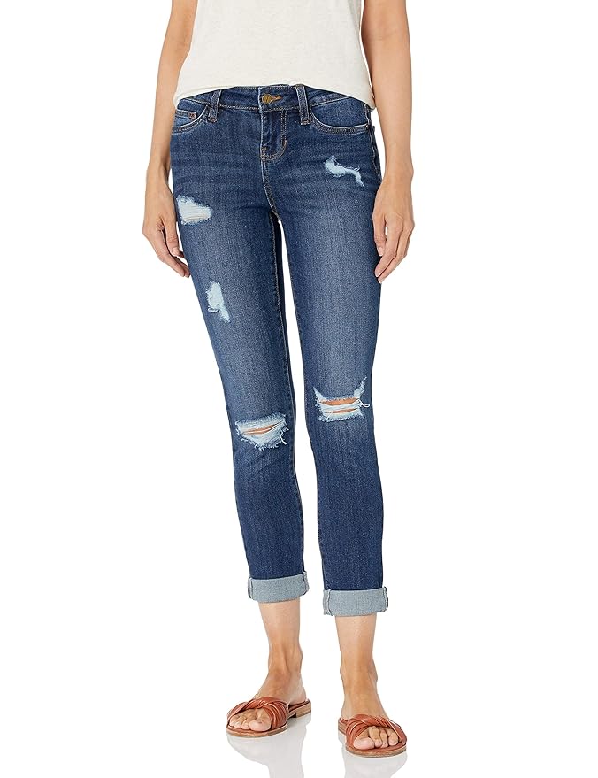 Buy dollhouse Women's Cuffed Cropped Jeans at Amazon.in