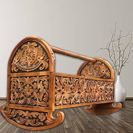 antique wooden bassinet